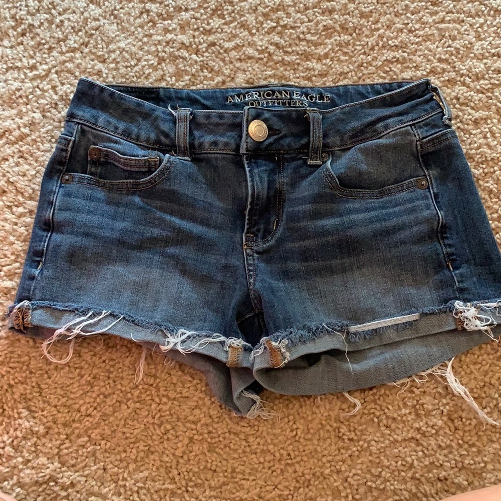 distressed jean shorts